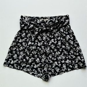 Black Floral Summer Shorts